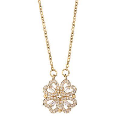 Four-Leaf Clover Hearts Necklace