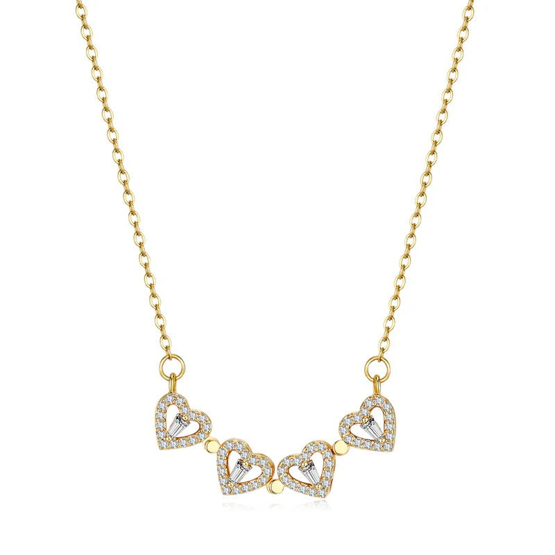 Four-Leaf Clover Hearts Necklace