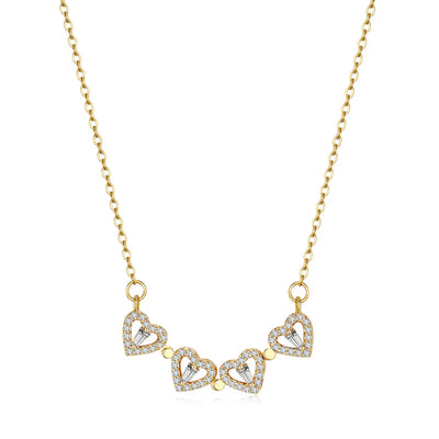 Four-Leaf Clover Hearts Necklace