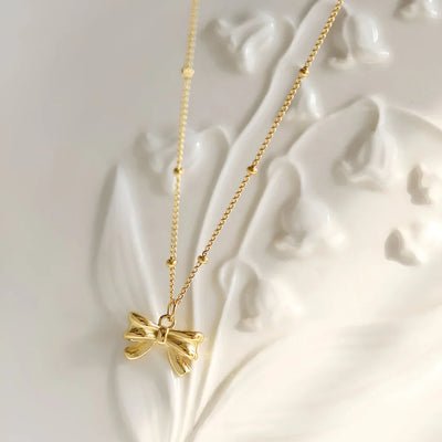 Dainty Bow Pendant Necklace