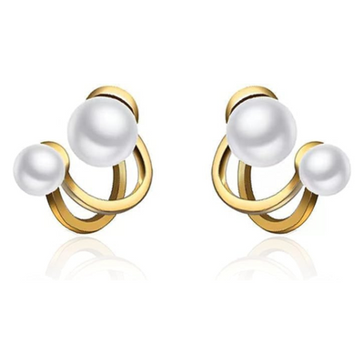 Double Pearl Stud Earring