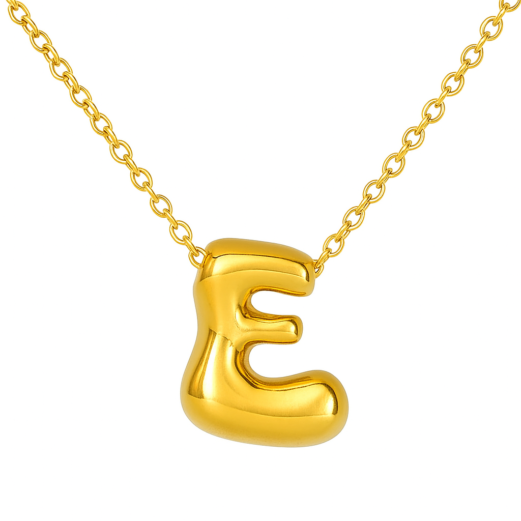 Initial Bubble Letter Necklace