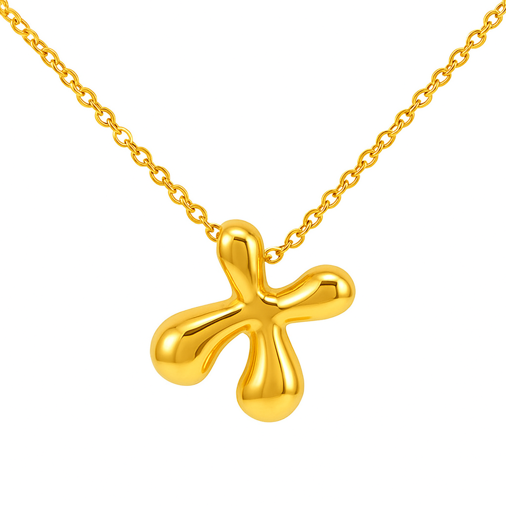 Initial Bubble Letter Necklace