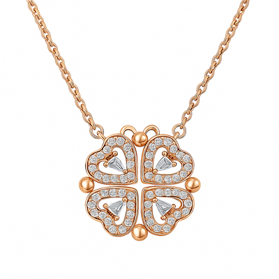 Four-Leaf Clover Hearts Necklace