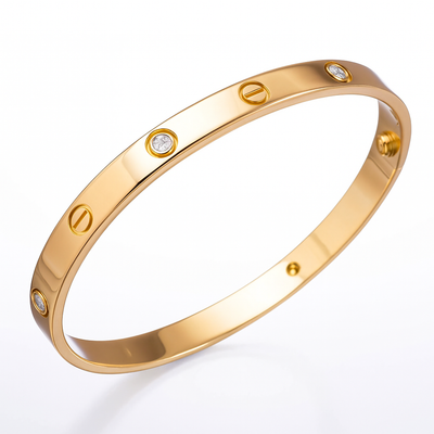 Elegant Diamond Screw Bangle Bracelet