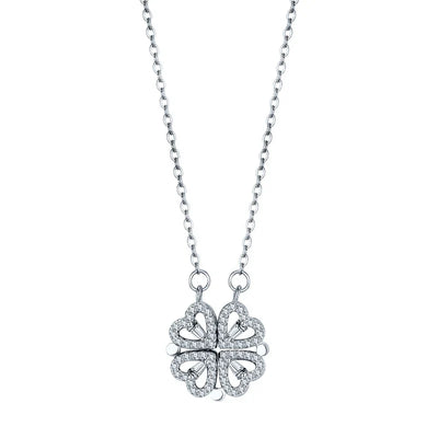 Four-Leaf Clover Hearts Necklace