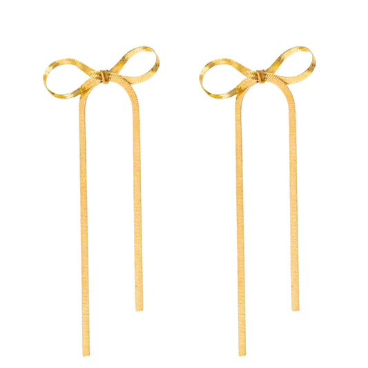 Golden Bow Knot Drop & Dangle Earrings