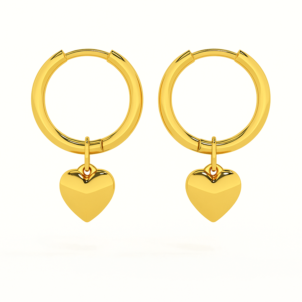 Small Heart Hoop Earrings