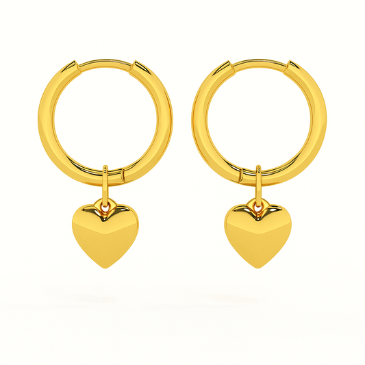 Small Heart Hoop Earrings