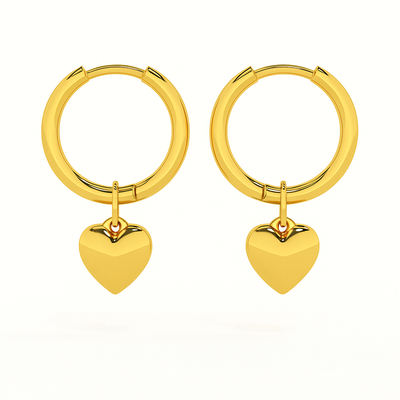 Small Heart Hoop Earrings