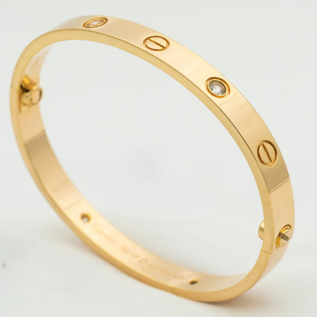 Elegant Diamond Screw Bangle Bracelet
